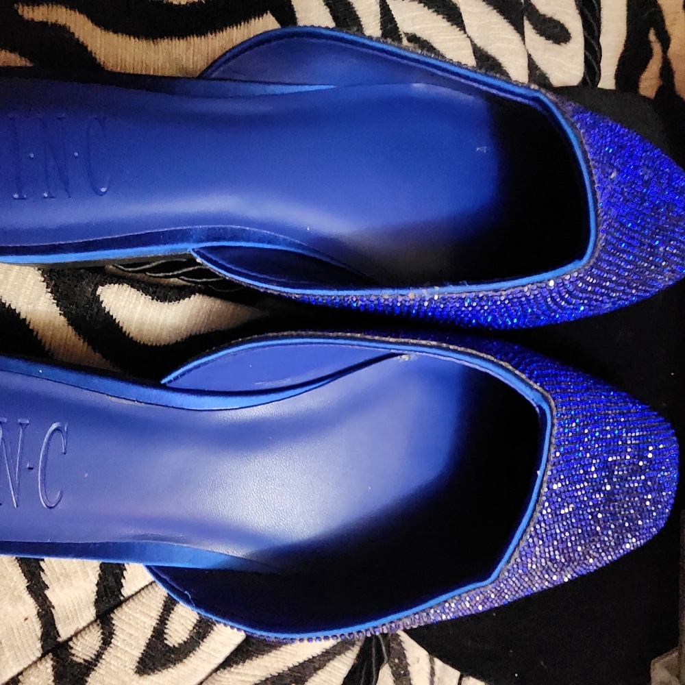 INC Shoes Slip on colbert blue with small beads. 7.5 Size